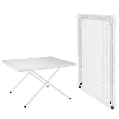 HI Table pliable réglable de camping Blanc 80x60x51/61 cm - 435288 - 4034127603406