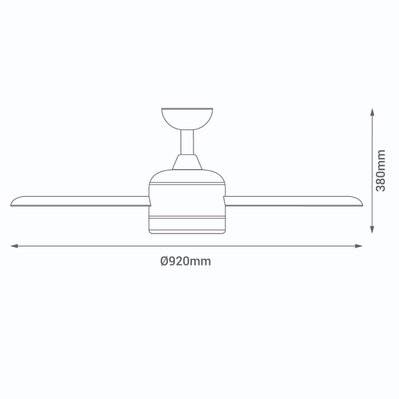 Ventilateur de plafond Moteur DC 92cm LED 24W CCT Blanc - 72255 - 8426107154743