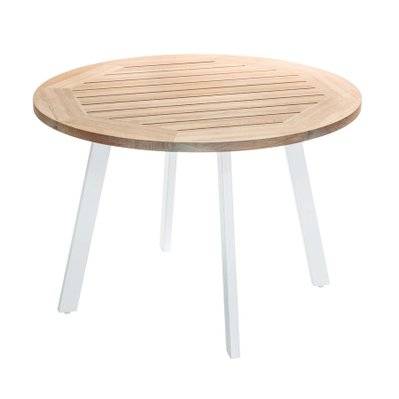 Table de jardin en bois teck ronde Ø 105 cm FLORES - Jardiline - 33015 - 3110069710301