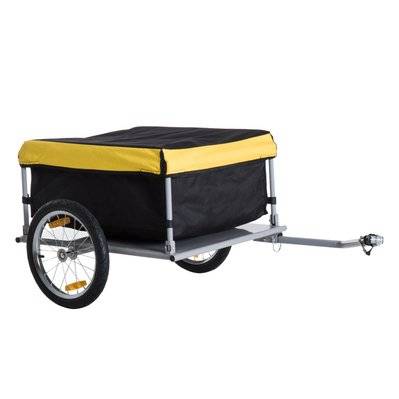 Remorque de transport vélo noir jaune - 5664-0005Y - 3662970021811