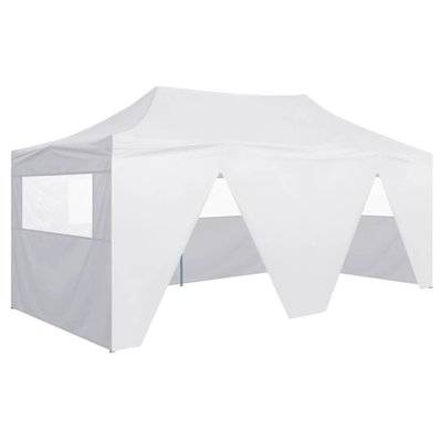 vidaXL Tente de réception pliable avec 4 parois 3x6 m Acier Blanc - 48868 - 8719883800202