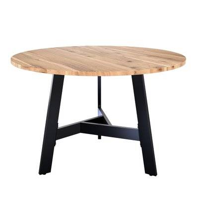 Table ronde Ellie bois d'acacia et métal D115 cm - 9823 - 3701324541749