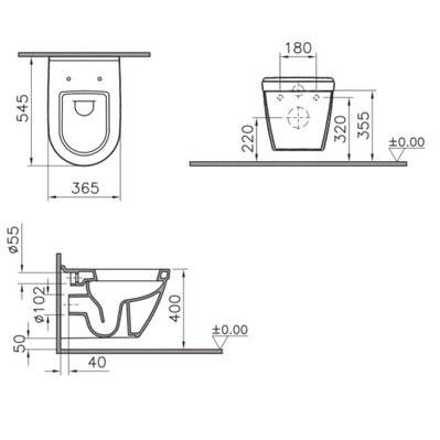 Villeroy & Boch Pack WC bâti-support + WC suspendu Vitra S50 + Abattant softclose + Plaque chrome (ViConnectS50-3) - 0633710859301 - 0633710859301