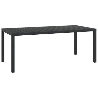 vidaXL Table de jardin Noir 185 x 90 x 74 cm Aluminium et WPC - 42792 - 8718475503972
