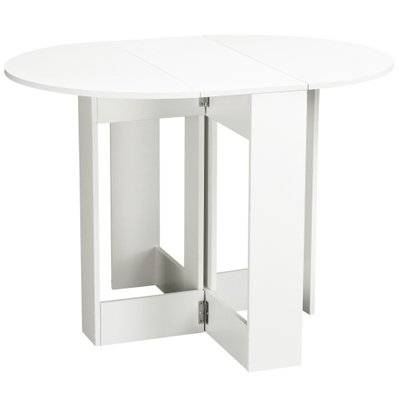 Table pliable compacte avec rangements châssis acier blanc aspect chêne clair - 835-319 - 3662970089552