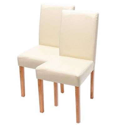 Lot de 2 chaises de salle à manger synthétique crème pieds clairs CDS04041 - cds04041 - 3000074023841