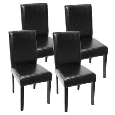Lot de 4 chaises de salle à manger synthétique noir pieds foncés CDS04146 - cds04146 - 3000075638242