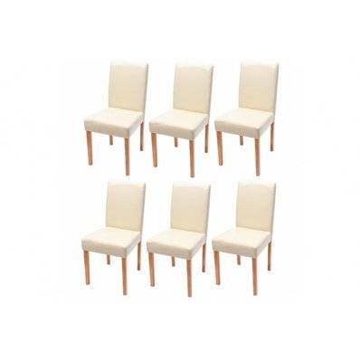 Lot de 6 chaises de salle à manger synthétique crème pieds clairs CDS04241 - cds04241 - 3000074255808