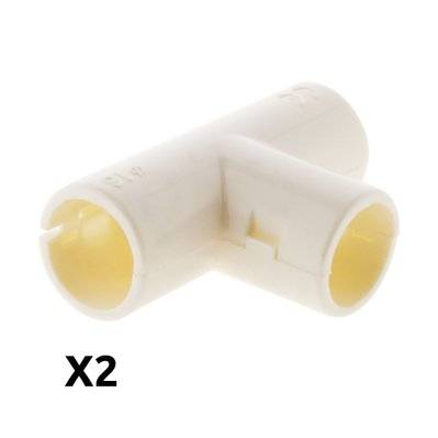 2 Tés pour conduits Ø16mm - Blanc - Zenitech - 100530 - 3545411005307