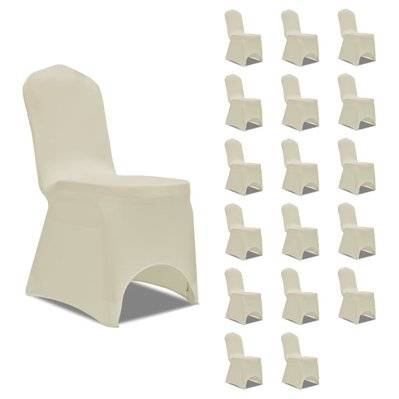 Housses élastiques de chaise Crème 18 pièces DEC022536 - DEC022536 - 3001282169604