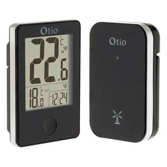 Thermomètre int/ext sans fil Noir - Otio