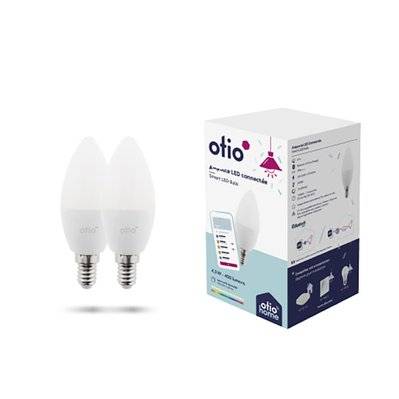 Pack de 2 ampoules LED connectées Bluetooth E14 4.5W - Otio - 780002-2 - 3700976200028