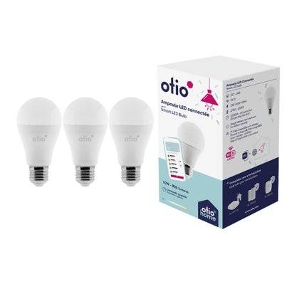 Pack de 3 ampoules connectées WIFI LED E27 10W - OtioHome - KITOTIO18 - 3700976200363