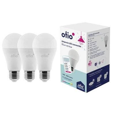 Pack de 3 ampoules connectées WIFI LED E27 RGB - OtioHome - KITOTIO7 - 3700976200172