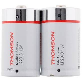 Pack 2 piles alcalines LR20 D 1,5 V - Thomson