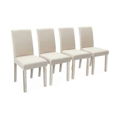 Lot de 4 chaises - Rita - chaises en tissu. pieds en bois cérusé. écru - 3760350651334 - 3760350651334