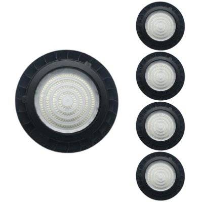 Suspension Industrielle LED HighBay UFO 200W IP65 90° (Pack de 5) - Blanc Froid 6000K - 8000K - SILAMP - LOT5-FE94-200W_WH - 7427245551716