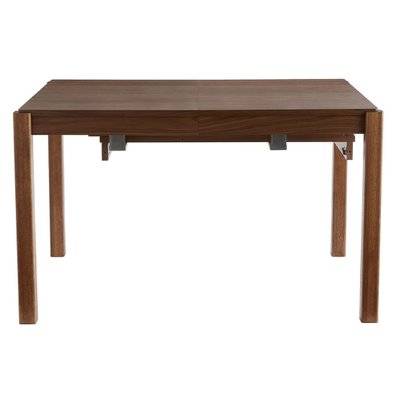 Table à manger extensible rallonges intégrées en bois foncé noyer rectangulaire L125-238 cm AGALI - - 51656 - 3662275128642