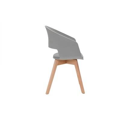 Chaise scandinave gris et bois clair massif PRISMA - L52xP50xH79 - 51588 - 3662275130782