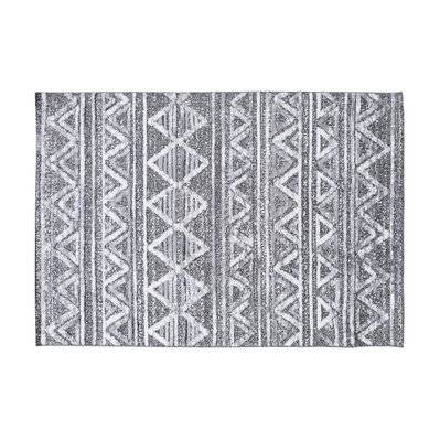Tapis berbere avec motifs en relief blanc et gris 160 x 230 cm ERGA - - 52546 - 3662275129014