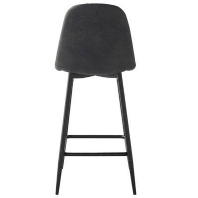 MANCHESTER - Chaise de bar vintage microfibre marron foncé pieds métal noir (x4) - 2056 - 3701139529192