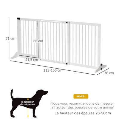Barrière de sécurité chien longueur réglable porte sapin blanc