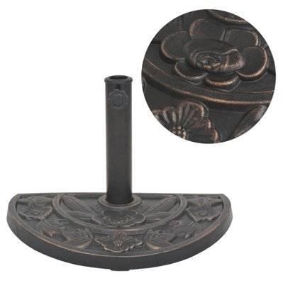vidaXL Socle de parasol en résine demi-cercle Bronze 9 kg - 43655 - 8718475575610