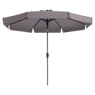 Madison Parasol Flores Luxe 300 cm Rond Taupe - 418778 - 8713229247515