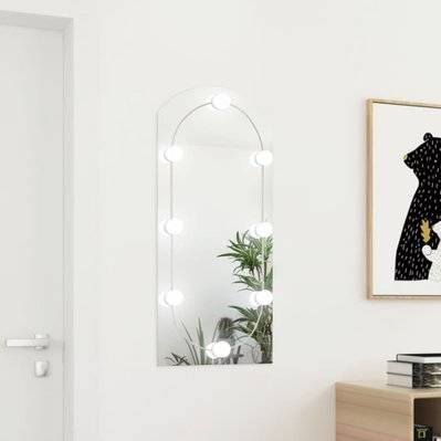 vidaXL Miroir avec éclairage LED 90x45 cm Verre Arche - 3102978 - 8720286980941