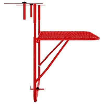 vidaXL Table de balcon Rouge 60x40 cm Acier - 340919 - 8720286827338