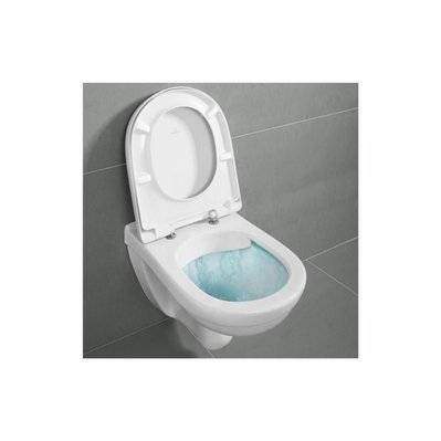 Pack WC suspendu compact sans bride VILLEROY ET BOCH O.novo + abattant + Bâti-support Viconnect + plaque de commande blanche - 5660FR01_92214468 - 3701068221693