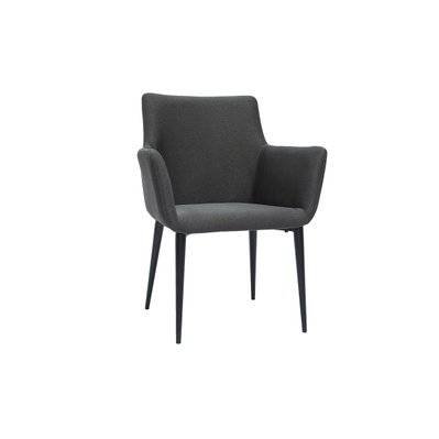 Chaise design en tissu gris anthracite et métal noir CARLIE - L63xP54xH83 - 50815 - 3662275131857