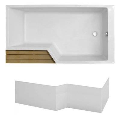 Baignoire bain douche JACOB DELAFON compacte Neo +  tablier de baignoire | 150 x 80, version droite - E6D419R-00_E6D135-00 - 3701068221730