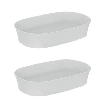 IDEAL STANDARD Lot de deux vasques ovales 60x38 cm Ipalyss sans bonde blanc - E139601_E139601 - 3701068223789