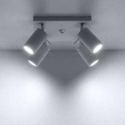 Plafonnier Spot Carré Blanc Orientable pour 4 Ampoules GU10 - SILAMP - SL-0090 - 7427245549096