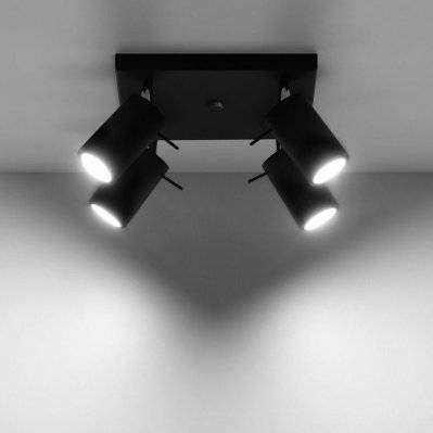 Plafonnier Spot Carré Noir Orientable pour 4 Ampoules GU10 - SILAMP - SL-0094 - 7427245549126