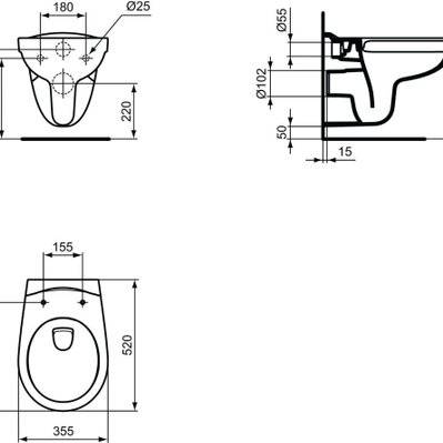 Grohe Pack WC Bâti autoportant + WC Porcher rimless + Abattant + Plaque chrome mat (ProjectPorcher-5) - 0734077003809 - 0734077003809
