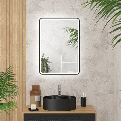 Miroir salle de bain avec eclairage LED et contour noir - 50x70cm - GO BLACK LED - MIR056 - 3700710252870