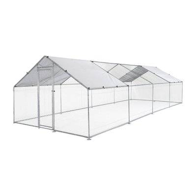 Enclos pour poulailler 24 m² - Babette - Volière en acier galvanisé. bâche de toit imperméable et anti UV. porte avec loquet. - 3760326999354 - 3760326999354