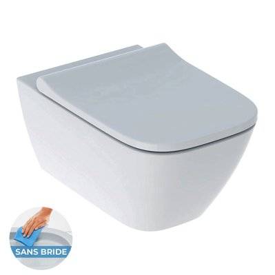 Geberit Smyle Square WC suspendu Rimfree avec fixations invisibles, caréné, avec abattant softclose slim - 4025416140870 - 4025416140870