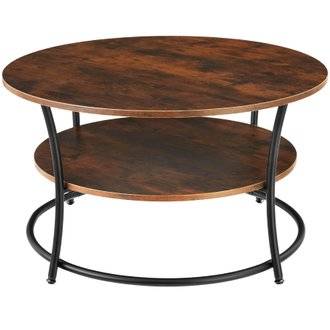 Tectake  Table d’appoint Cromford 80x46cm - bois foncé industriel