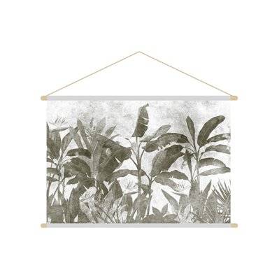 Kakemono tableau en toile suspendue feuilles tropicales noir et blanc L90 x H60 cm MACA - - 50557 - 3662275126747
