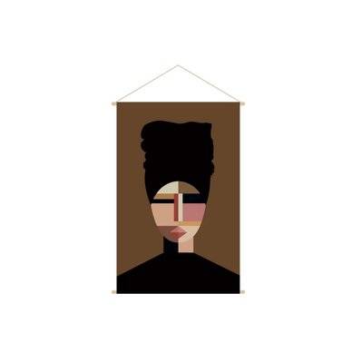Kakemono tableau en toile suspendue portait de femme ethnique avec turban L80 x H120 cm TURBA - - 51216 - 3662275126655