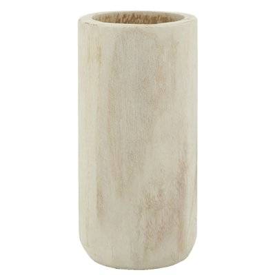 Grand vase rond en bois clair - 56353 - 3238920819595