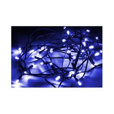 Guirlande Solaire LED Bleue 5M 50LED IP44, 8 Modes - Câble Vert - SILAMP - GUI-53557 - 0712221369124
