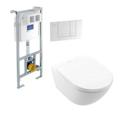 Pack WC suspendu VILLEROY ET BOCH Subway 3.0 CeramicPlus + bâti support + plaque ViConnect - 4670TSR1_92214468 - 3701068227312