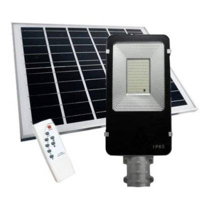 Luminaire Extérieur LED Solaire 50W Dimmable avec Détecteur (Panneau Solaire + Télécommande Inclus) - Blanc Froid 6000K - 8000K - STR4-50W_WH - 7426924044259