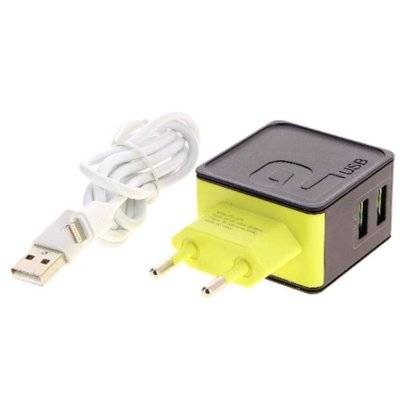 Adaptateur Secteur Universel 2 Ports USB 2.4A + Câble iPhone - SILAMP - MAT-60624 - 7426924084637