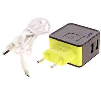 Adaptateur Secteur Universel 2 Ports USB 2.4A + Câble Micro USB - SILAMP - MAT-60623 - 7426924084644
