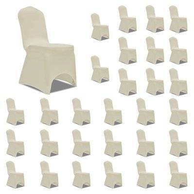 Housses élastiques de chaise Crème 30 pièces DEC022538 - DEC022538 - 3001281969601